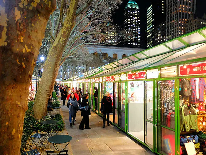 New York Markets - Bryant Park decorations