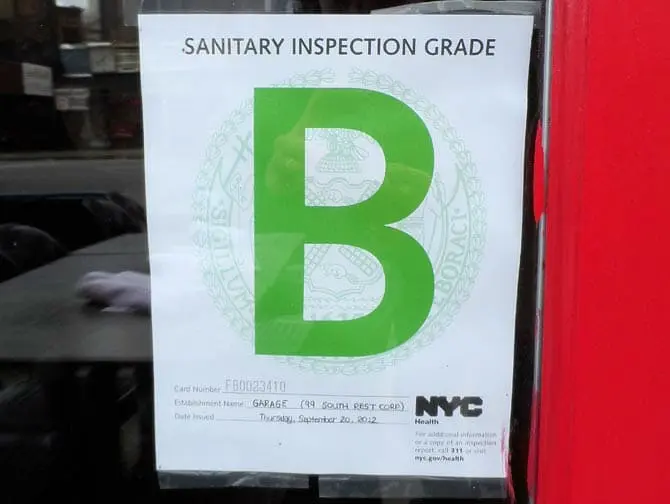 B Graded Restaurant in New York