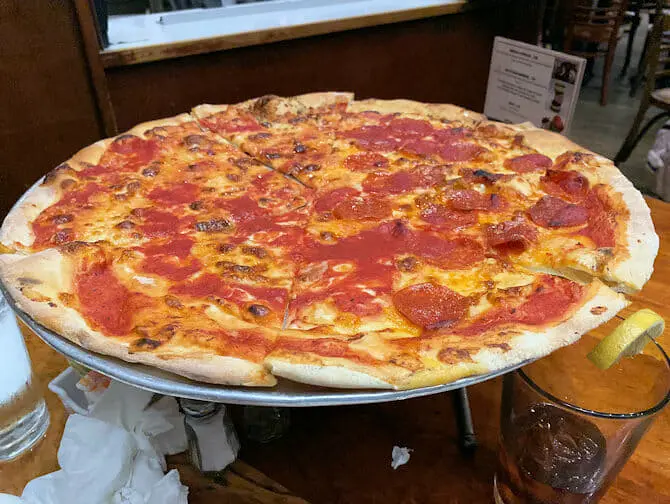 Dining with kids in NYC - Pizza at John's