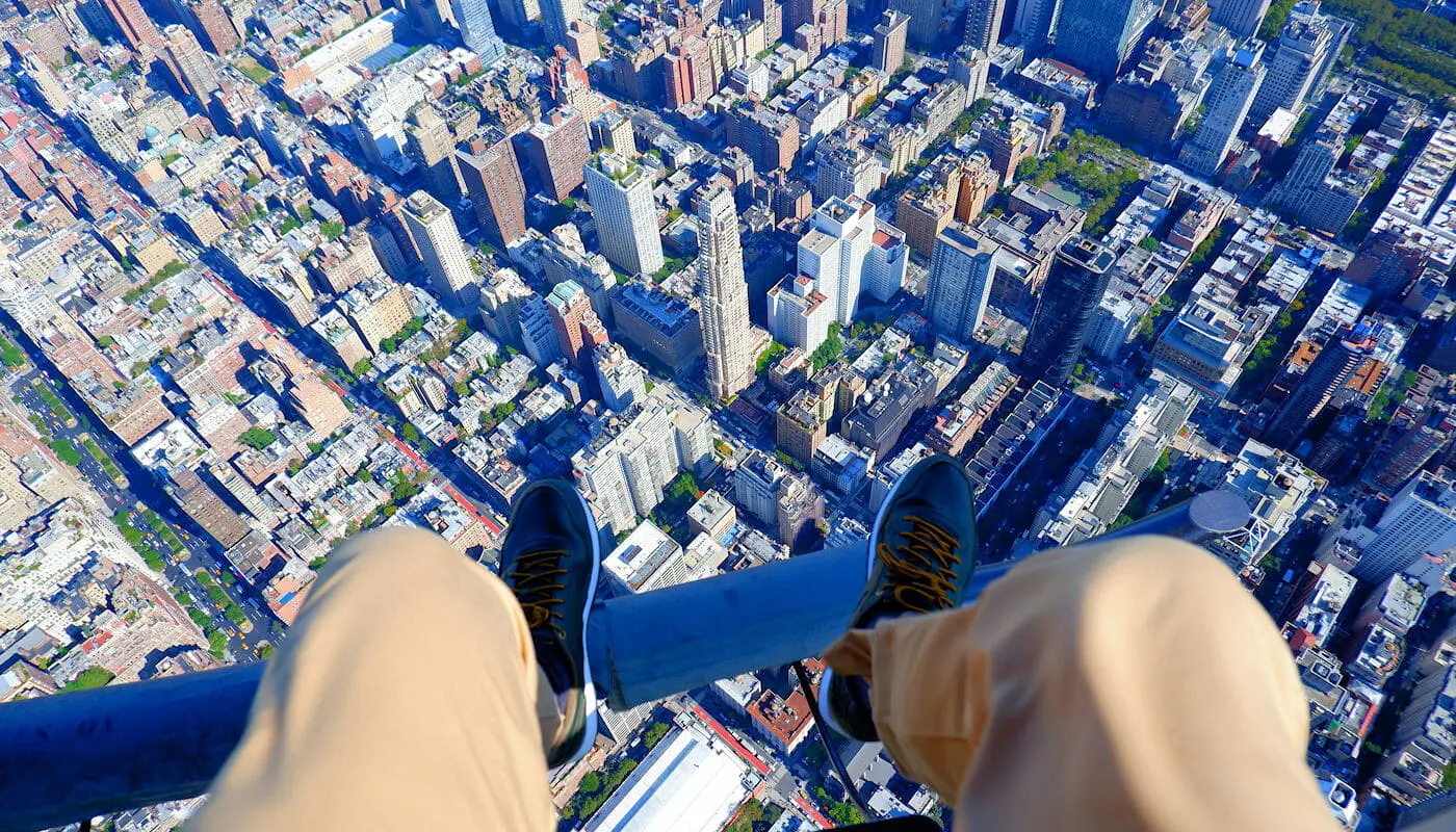 No Door Helicopter Tour in New York Shoe Selfie