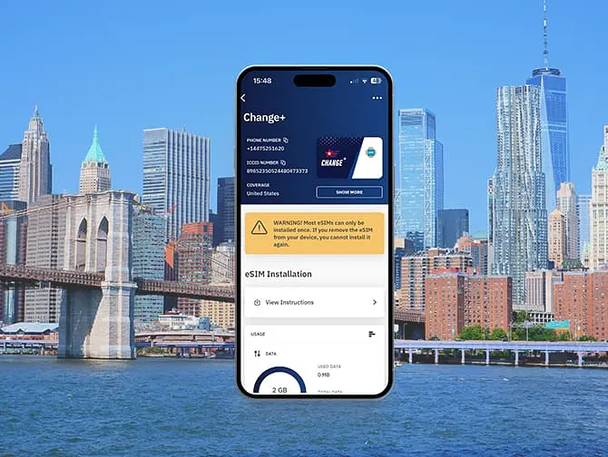 Buying eSIM for the USA with data calls and texts