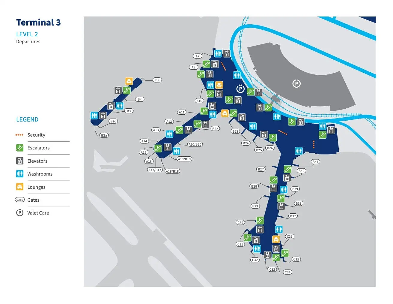 Flights from Toronto to New York City - Toronto Pearson Terminal 3 Map