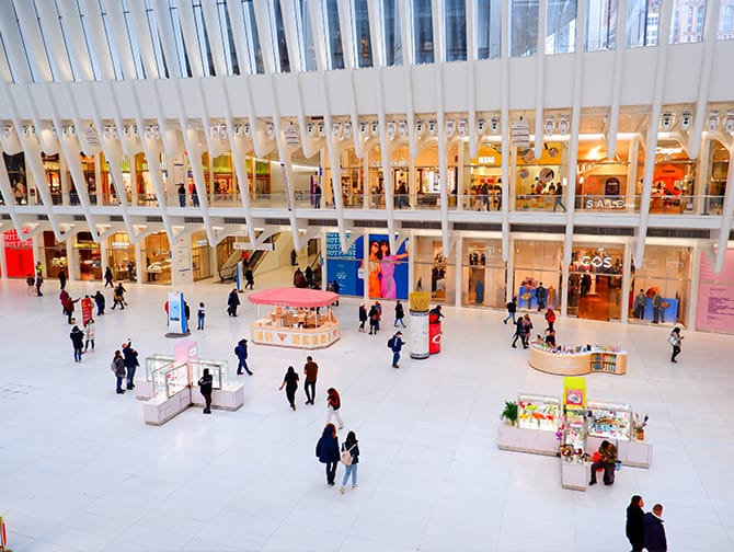 Oculus in New York Westfield World Trade Center Mall