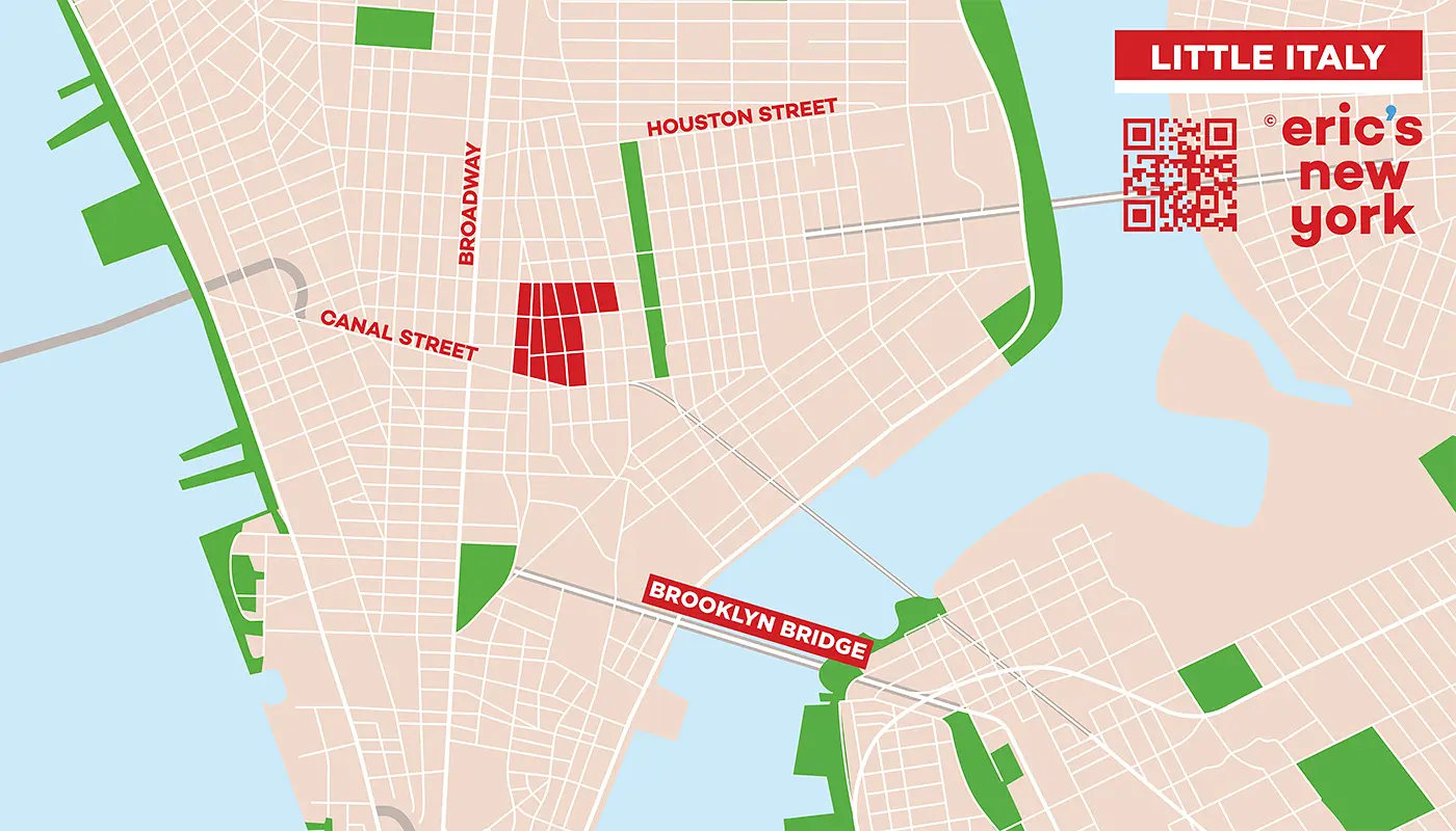 Little Italy in New York - Free Map
