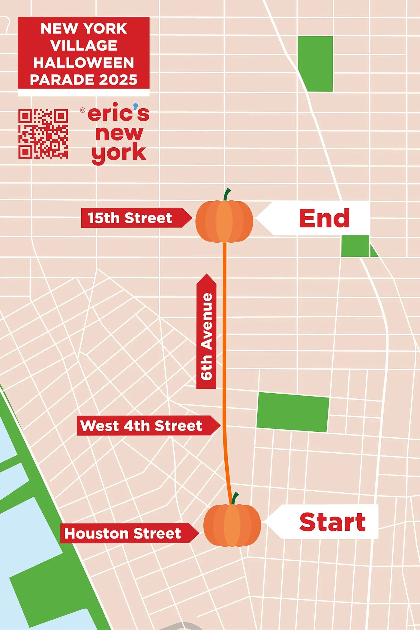 Halloween in New York - Village Halloween Parade Route Map